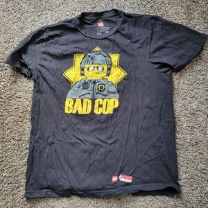 Lego Movie Bad Cop Boys Black T-shirt Size Medium